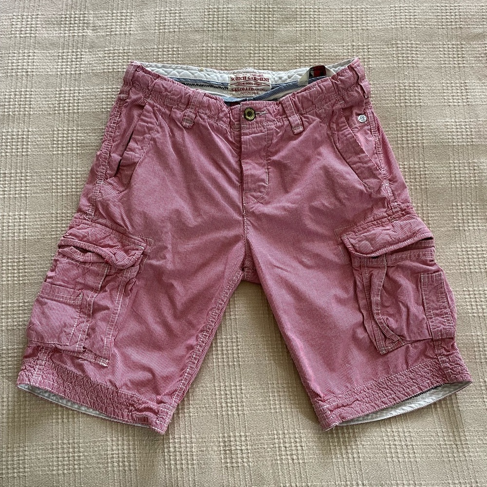 Scotch and Soda Cargo Shorts (Red and White)